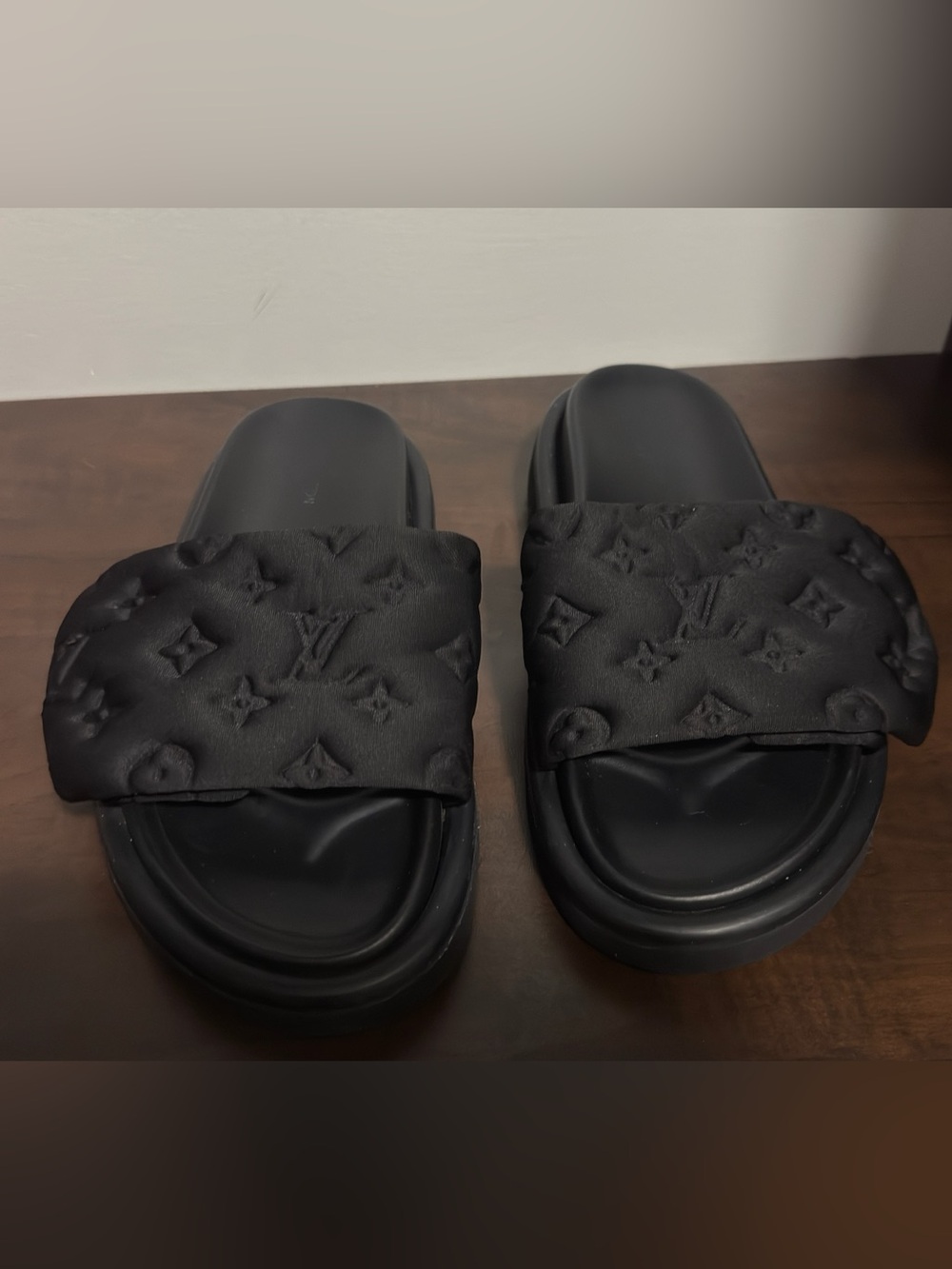 Louis Vuitton Black Slide Sandals - Minimal Slip-On Comfort